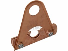 ERGO Dvouděrový držák pro 3 metrové protis.tyče - falc. plech - MĚDĚNÝ