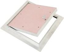 Revizní dvířka PROTIPOŽÁRNÍ EI45/EI60 do SDK stěny 300/300/25 GKF s US zámkem + kličkou